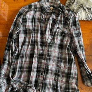 2 maternity flannel shirts